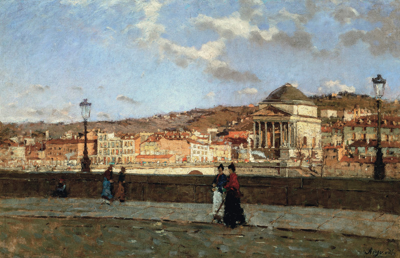 Quay along the Po River and the Church of Grande Madre di Dio, Turin von Enrico Reycend