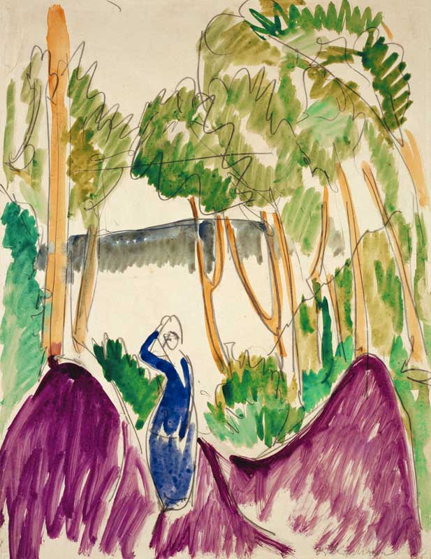 Frau in Dünen auf Fehmarn von Ernst Ludwig Kirchner