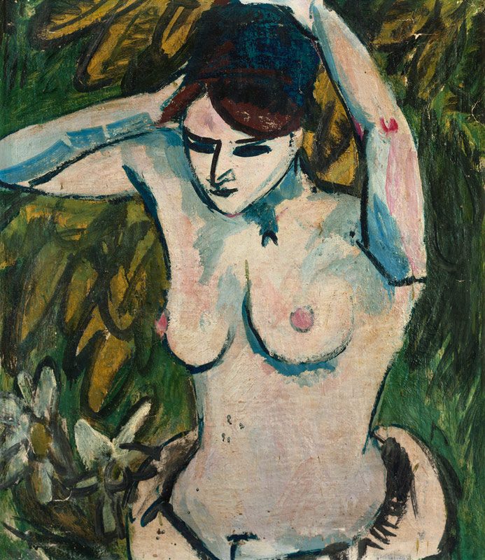 Halbakt mit erhobenen Armen von Ernst Ludwig Kirchner