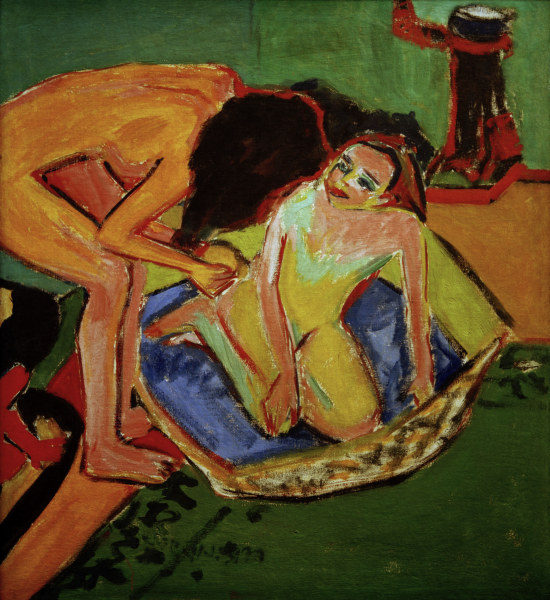 Zwei Akte mit Badewanne von Ernst Ludwig Kirchner