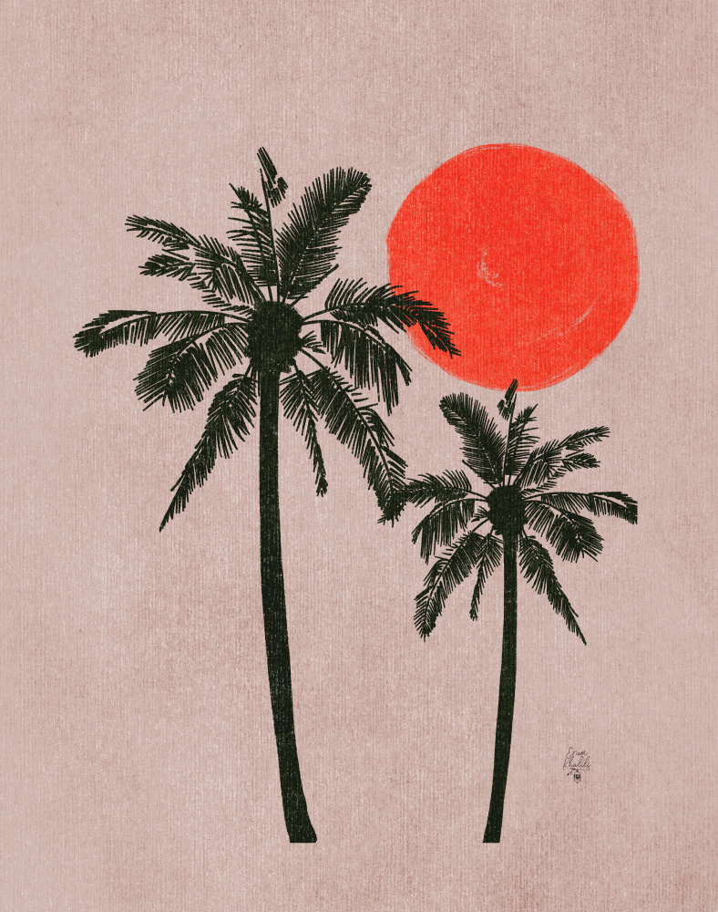 Palm Trees Pink Moon   Erum Khalili.png von Erum Khalili