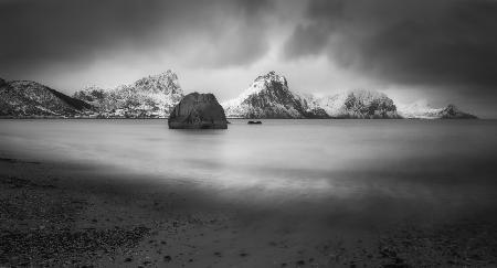 Black Rock in Haukland Beach