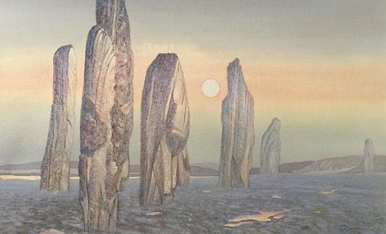 Spirits of Callanish, Isle of Lewis, 1987 (w/c and pastel)  von Evangeline  Dickson