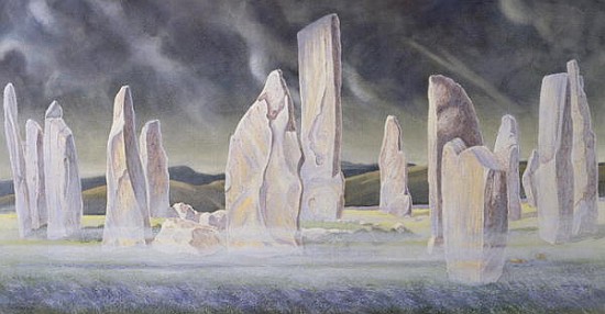 Die Callanish-Legende, Insel Lewis, 1991 (w/c und Pastell) von Evangeline  Dickson