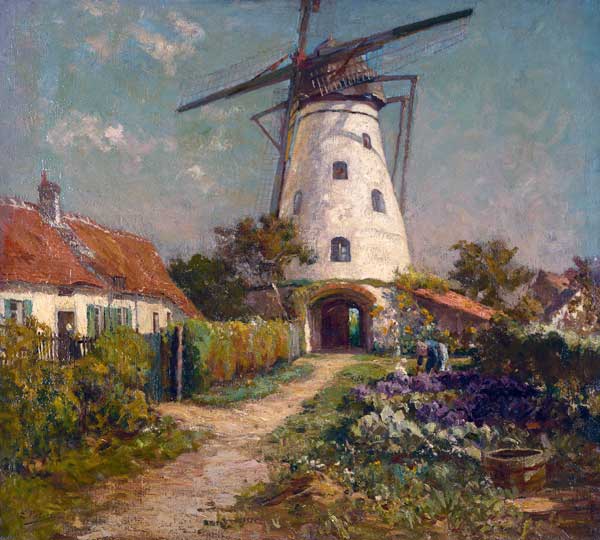 Bauerngarten bei einer Windmühle. von Evert Pieters