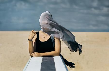 Strange portrait at the beach