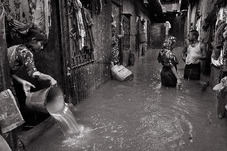 Monsoon at slum