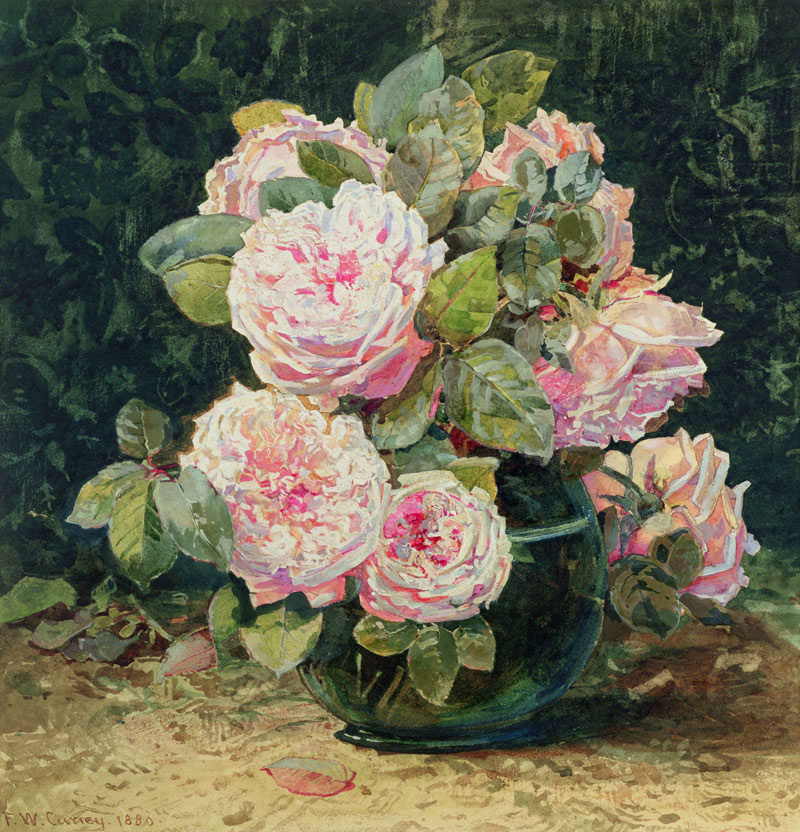 Roses in a Green Bowl von Fanny W. Currey