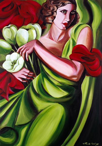 Frau mit Blumen von Daniela Feix de Martinez