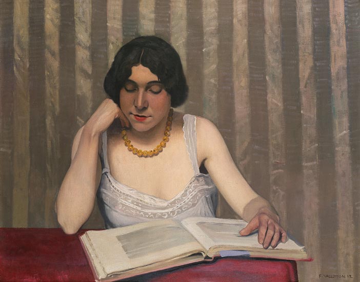 Leserin mit gelber Kette von Felix Vallotton