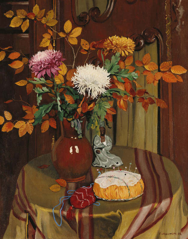 Chrysanthemen and Herbstblätter von Felix Vallotton