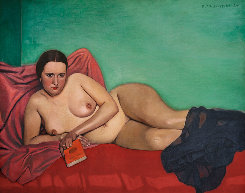 Liegender Akt mit Buch von Felix Vallotton