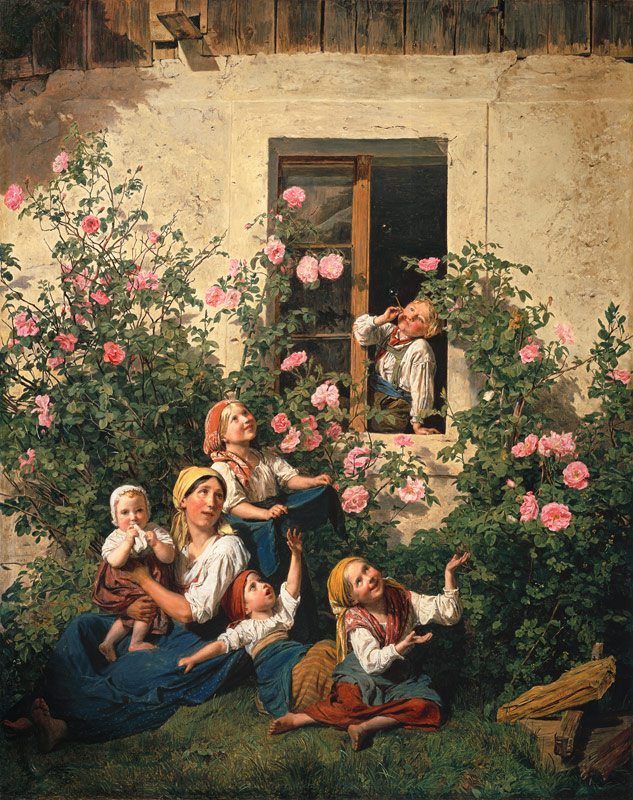 Seifenblasende Kinder von Ferdinand Georg Waldmüller