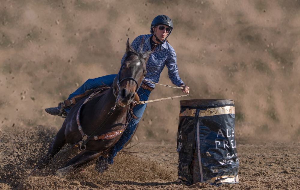 cowgirl  in racing von Flora Rao