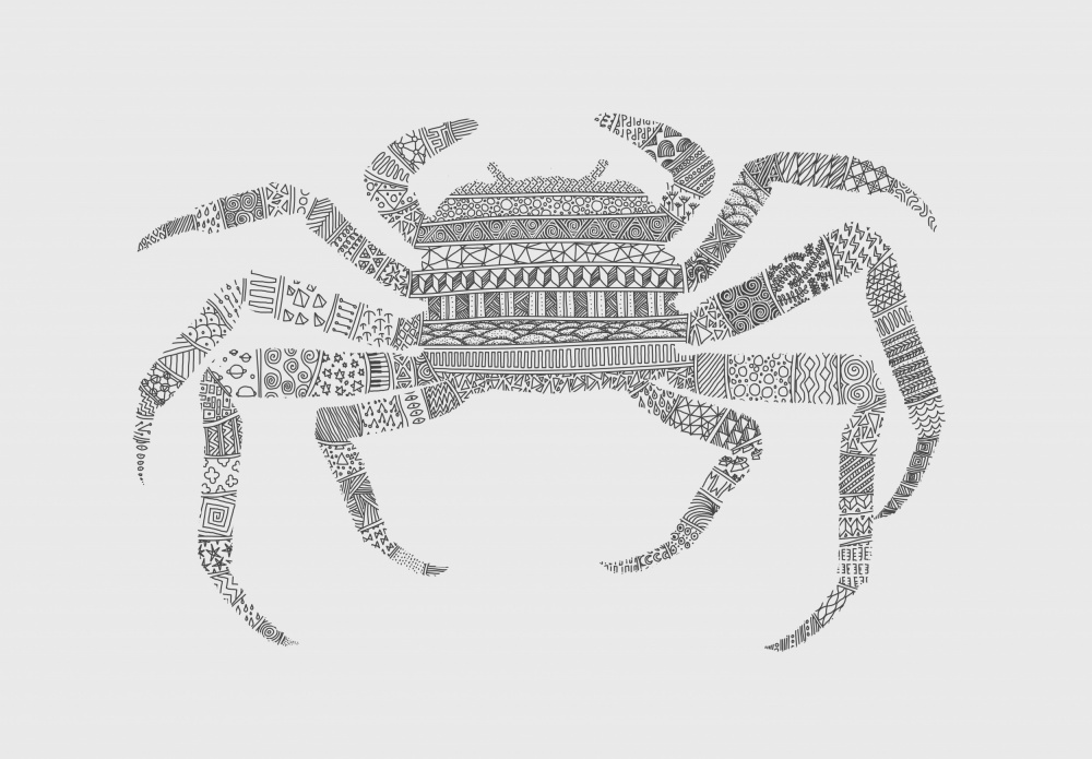 Crab Grey Poster Grey von Florent Bodart