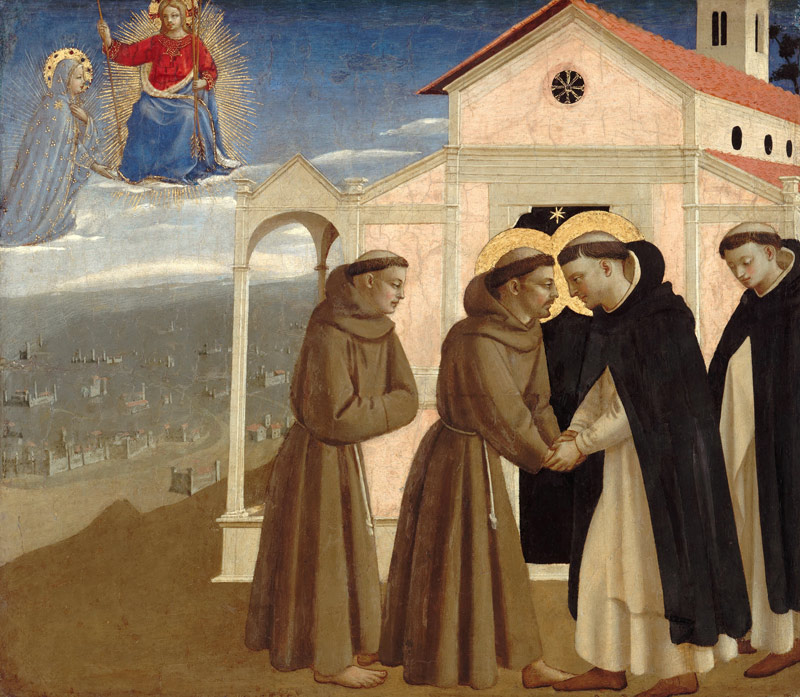 Das Treffen des Heiligen Franziskus mit dem Heiligen Dominicus (Szenen aus dem Leben des Heiligen Fr von Fra Beato Angelico