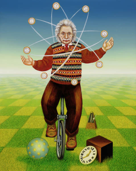 Einstein Juggling with Time von Frances Broomfield