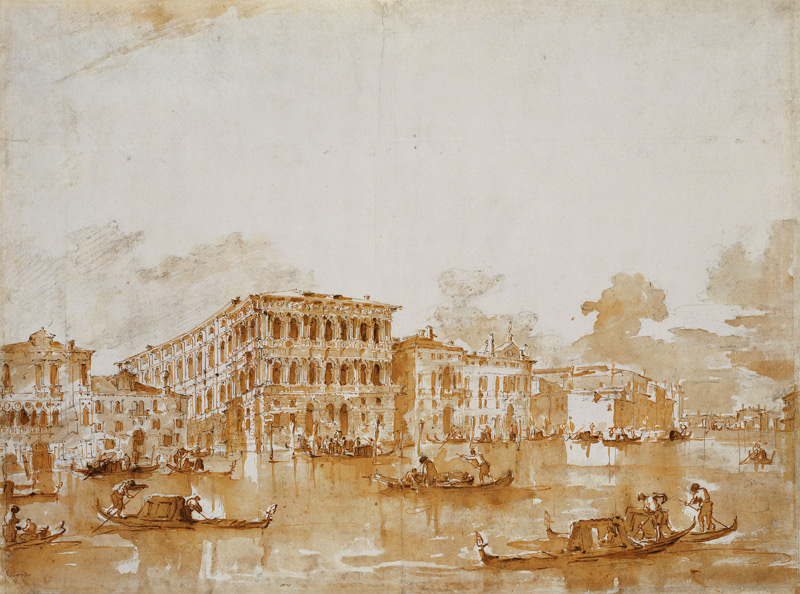 Der Canal Grande mit der Ca' Pesaro. von Francesco Guardi