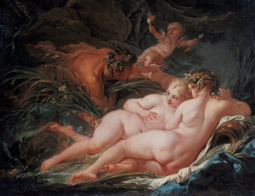 Pan und Nymphe Syrinx von François Boucher