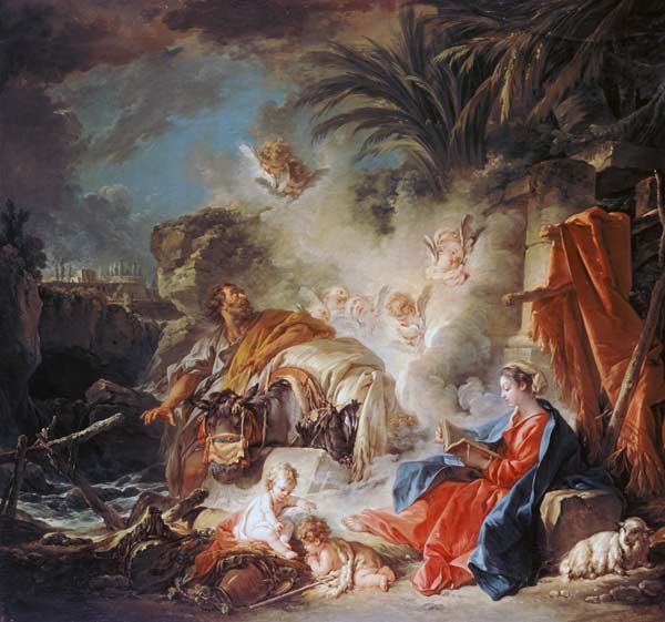 Rast auf der Flucht von François Boucher