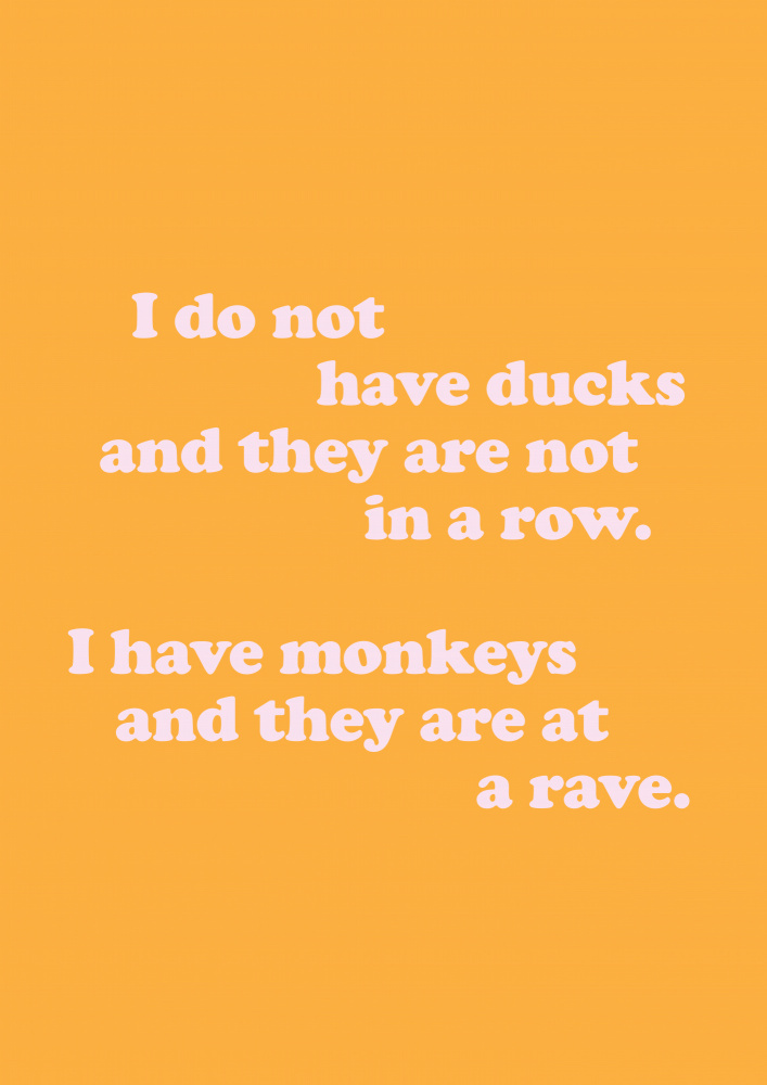 Monkeys At A Rave (Yellow) von Frankie Kerr-Dineen