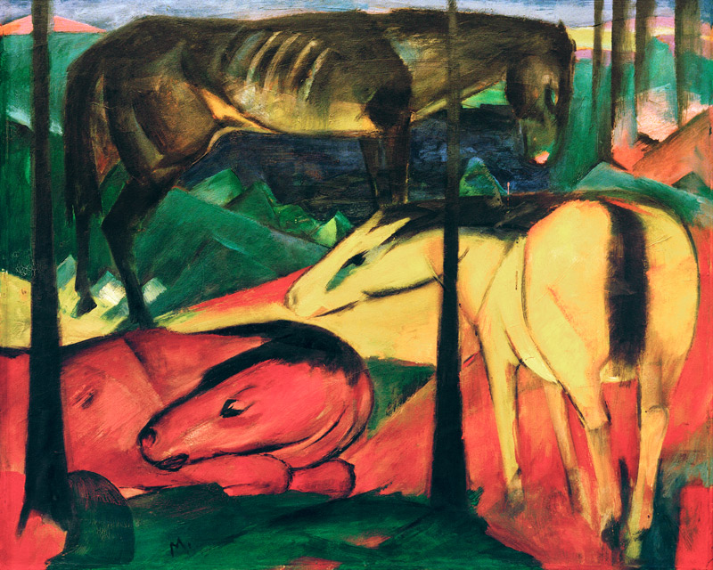 Die drei Pferde von Franz Marc