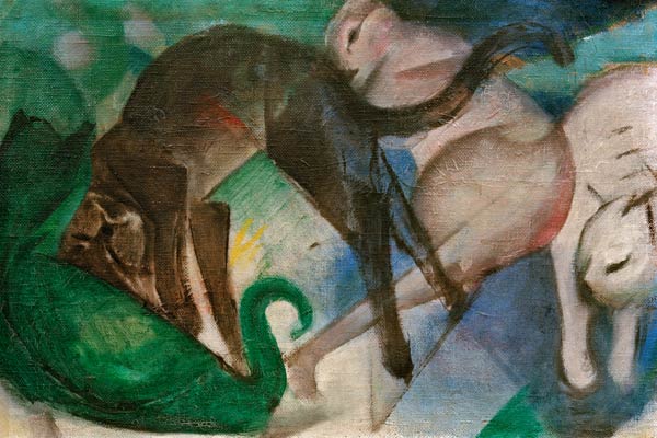 Spielende Katzen (Katzenbild) von Franz Marc