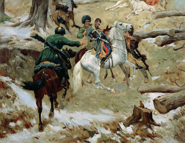 The Death of Major General Sleptsov in Chechnya von Franz Roubaud