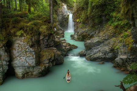 Glacier water falls