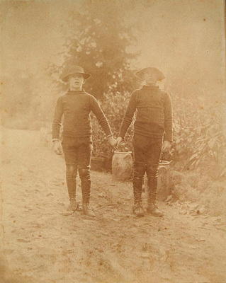 Portrait of Michel Monet and Jean-Pierre Hoscede (b/w photo) von French  Photographer