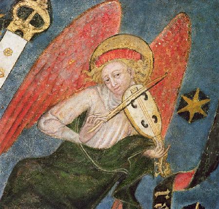 Angel musician playing a viol, detail from the vault of the crypt