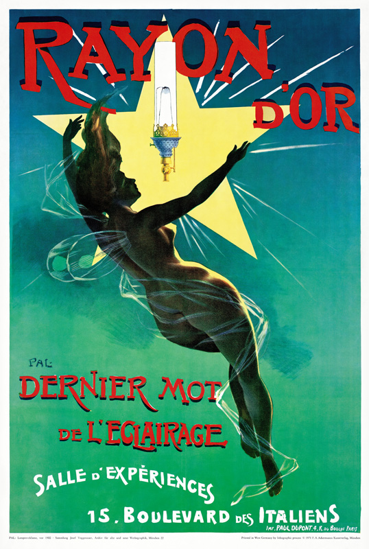 Poster advertising 'Rayon d'Or' lighting von French School, (19th century)