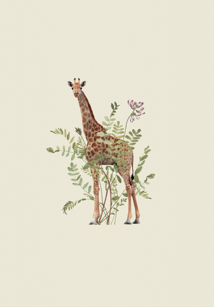 Floral giraffe von Frida Floral Studio