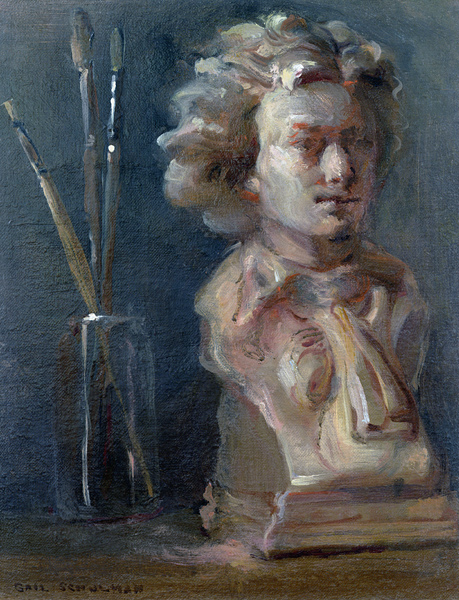 Bust of Beethoven (1770-1827) with Paint Brushes (oil on canvas)  von Gail  Schulman