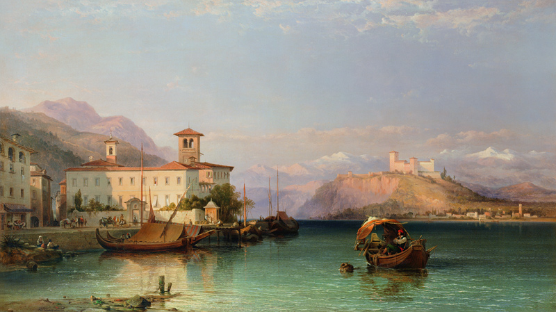 Arona and the Castle of Angera, Lake Maggiore von George Edwards Hering