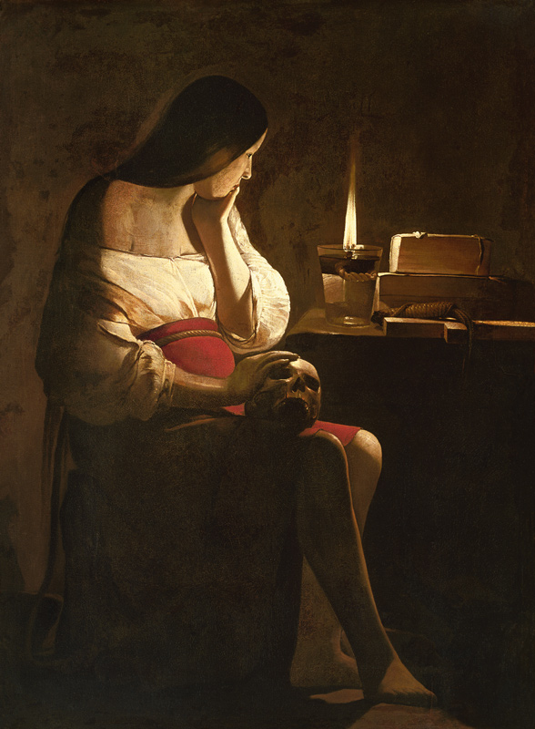 Die hl. Magdalena mit dem Nachtlicht (genannt: Madeleine Terff) von Georges de La Tour