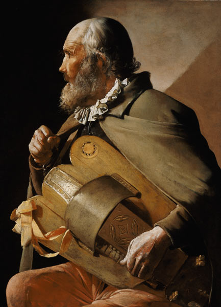 The Blind Hurdy Gurdy Player von Georges de La Tour