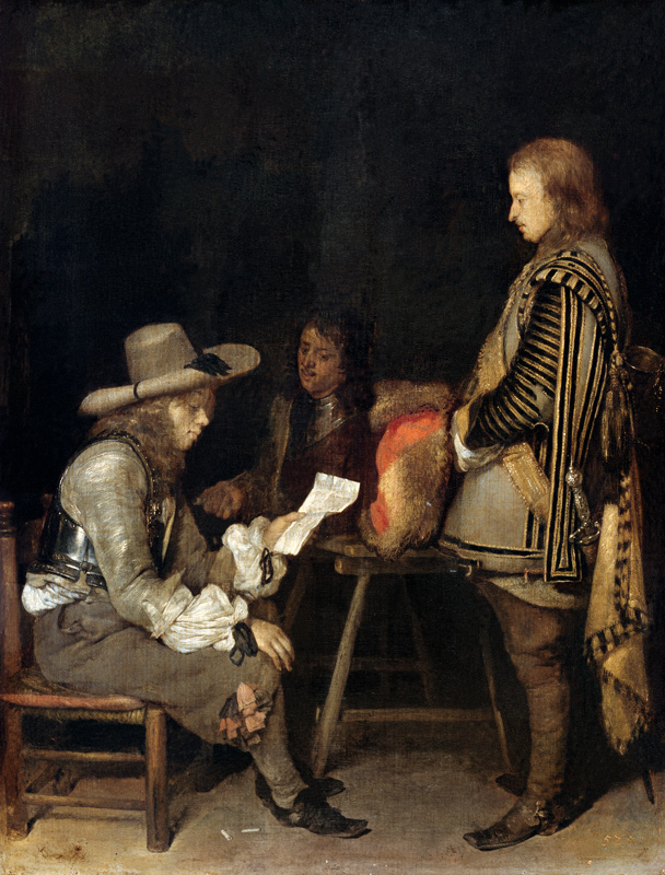 Der brieflesende Offizier von Gerard ter Borch or Terborch