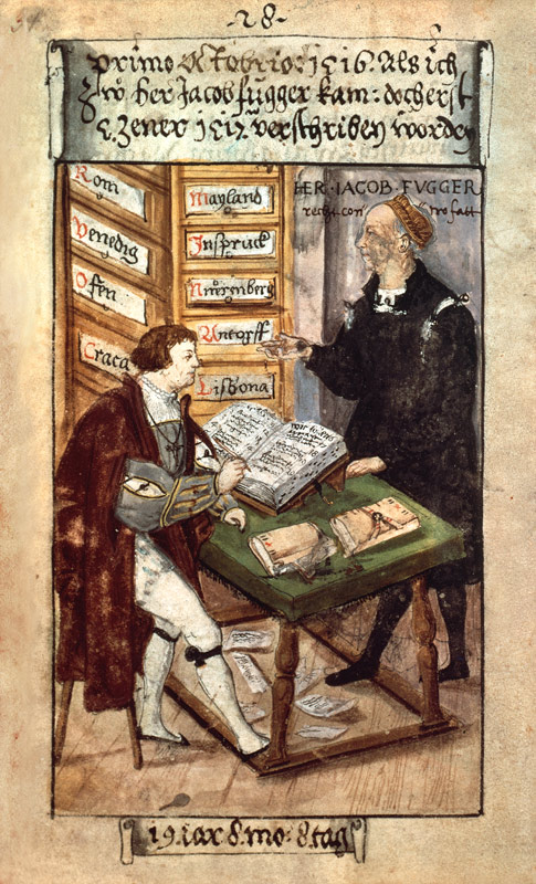 Jakob Fugger in his office von German School