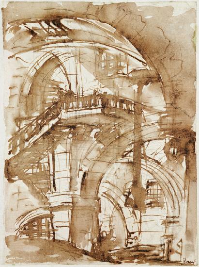 Roman Prison, c.1744-5 (pen and wash over pencil)