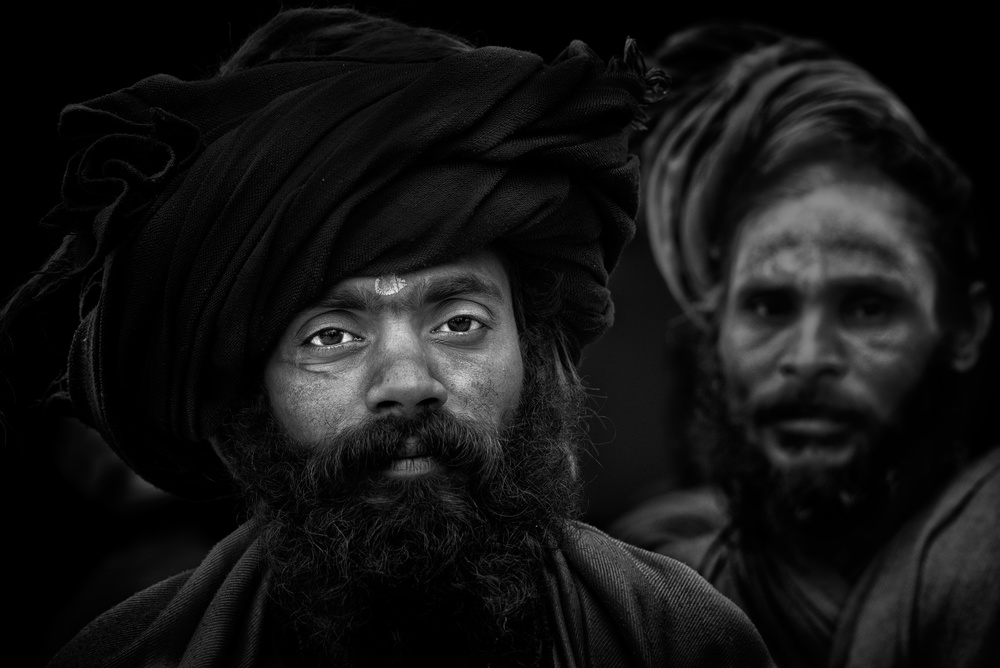 Holy men. Kumbha Mela. Allahabad von Giovanni Cavalli