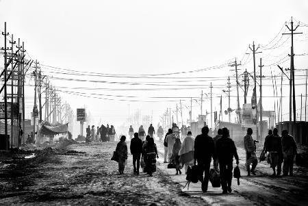 People moving in the morning. Allahabad