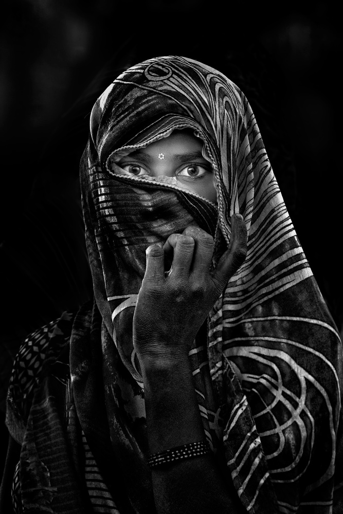 Street portrait in a village close to Delhi von Giovanni Cavalli