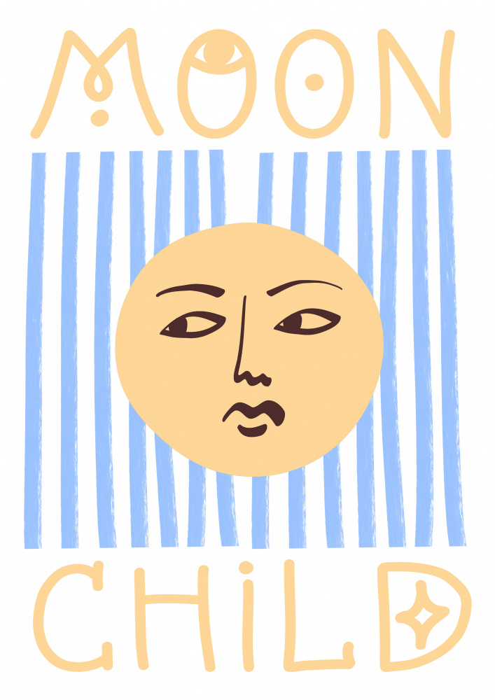 Striped Moon Child von Grace Digital Art Co