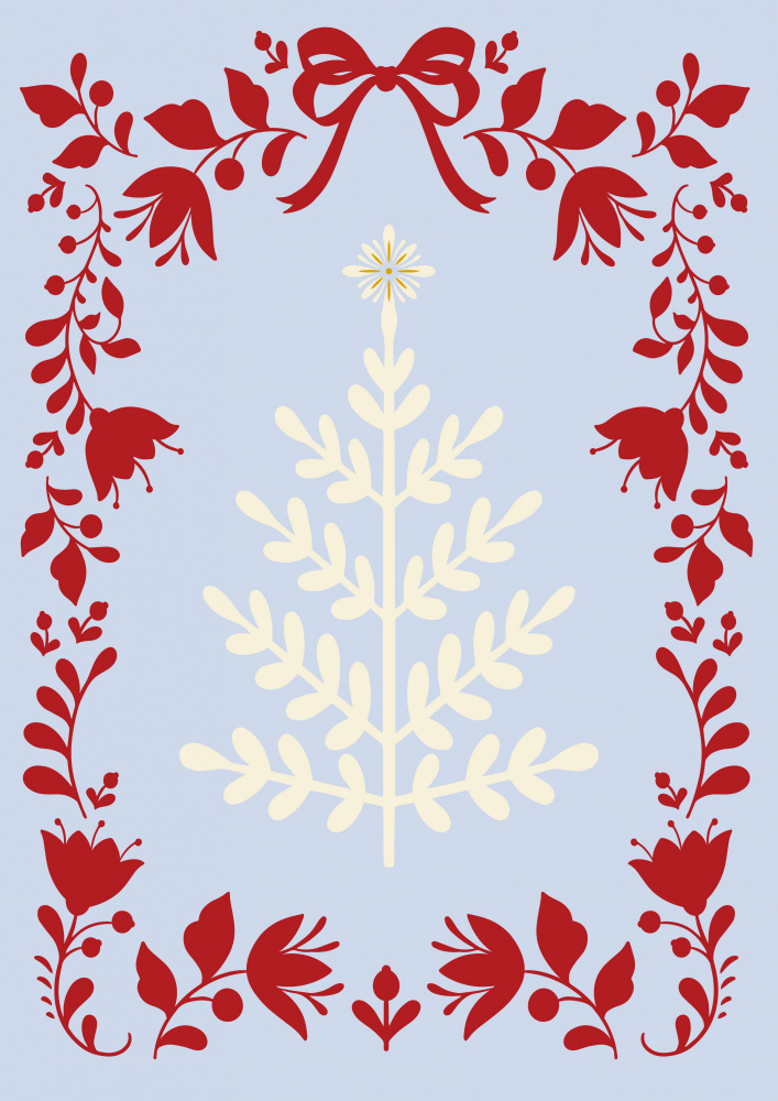 Christmas Tree Blue and Red von Grace Digital Art Co