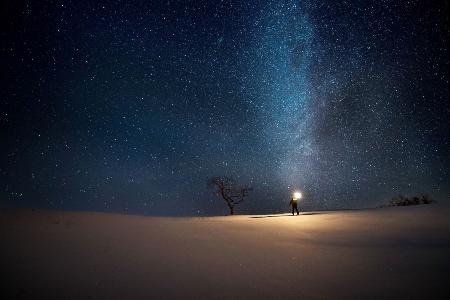 Starry sky in Inner Mongolia prairie