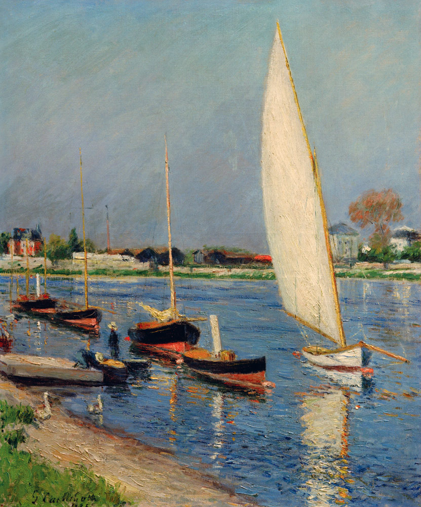 Segelboote auf der Seine von Gustave Caillebotte