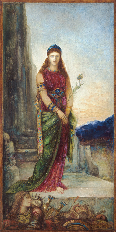 Helena vor den Mauern Trojas. von Gustave Moreau