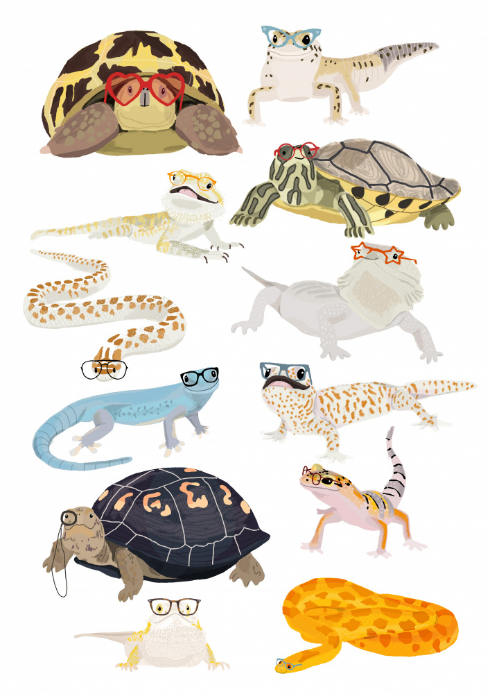 A1 Reptiles In Glasses von Hanna Melin