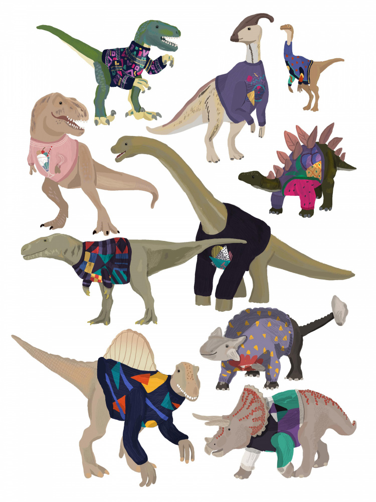 Dinosaurs In 80s Jumpers von Hanna Melin